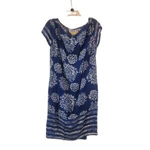 Sigrid Olsen Signature blue floral dress size small with slip